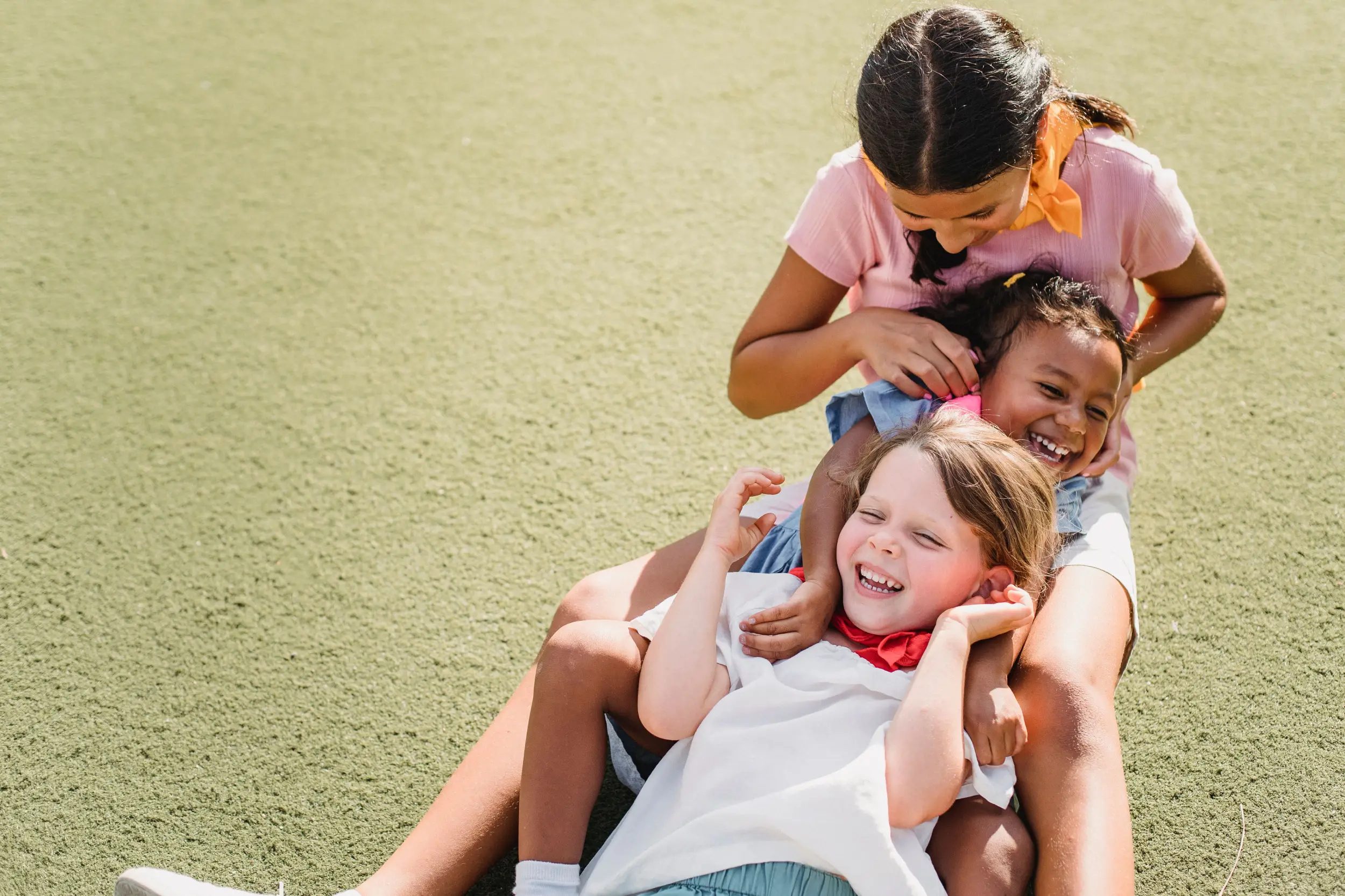 Three children playing